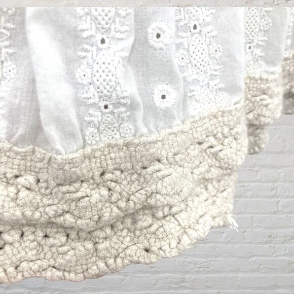 Free People Eyelet Flounce Dress XS White Crochet Tiered Boho Mini - Picture 11 of 16